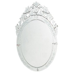 Miroir en bois de paulownia blanc H 120 cm EMELINE