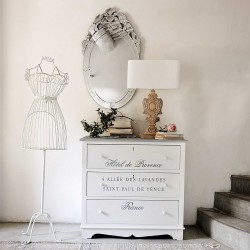 Miroir en bois de paulownia blanc H 125 cm EMELINE