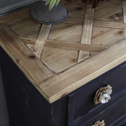 Table de chevet avec tiroir en bois de paulownia blanche L 44 cm