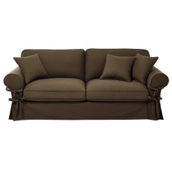 Canapé d'angle modulable 7 places en coton gris
