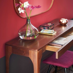 Table de salle à manger en bois et métal blanche L 150 cm